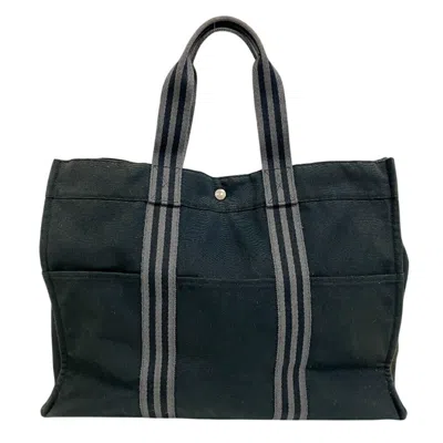 Pre-owned Hermes Black Canvas Tote Bag ()