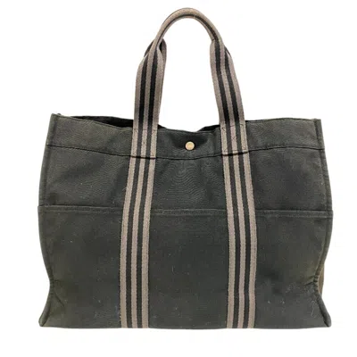 Pre-owned Hermes Black Canvas Tote Bag ()