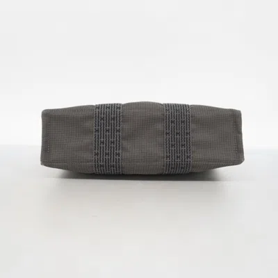 Pre-owned Hermes Black Gray Canvas Tote Bag () In Multi