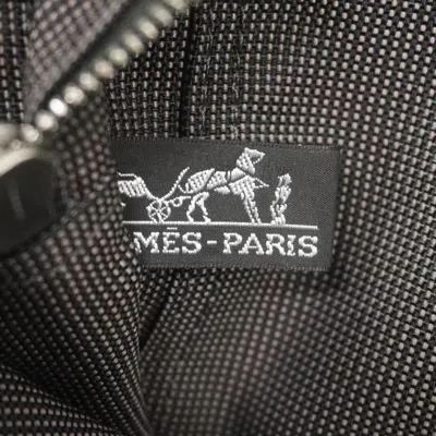Pre-owned Hermes Black Gray Canvas Tote Bag () In Multi