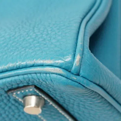 Pre-owned Hermes Blue Jean Togo Leather Handbag ()