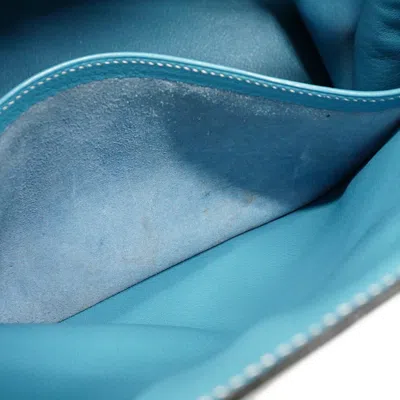 Pre-owned Hermes Blue Jean Togo Leather Handbag ()