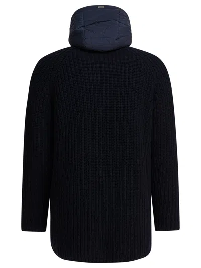 Herno Merino Wool Coat Jackets And Coats Blue In Black