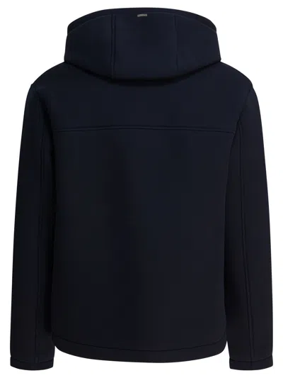 Herno Short Scuba Coat Jackets And Coats Blue In Blue
