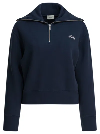 Autry Sweatshirt With Half Zipper And Club Logo Sweatshirts Blue In Blue