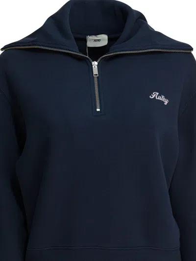Autry Sweatshirt With Half Zipper And Club Logo Sweatshirts Blue In Blue