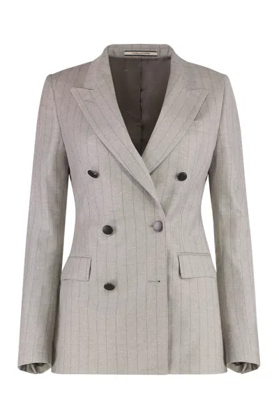 0205 Tagliatore Emporio Armani Jacket In Viscose Jacquard In Gray