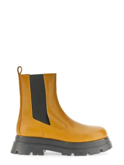 Ash Moncler Black Nylon Fusian Down Jacket In Yellow