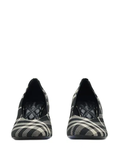 Burberry Woman Pumps Black Size 7 Textile Fibers In Multi