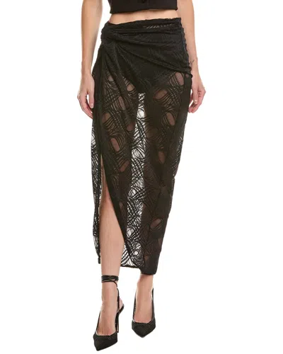 Ow Collection Iris Lace Skirt In Black