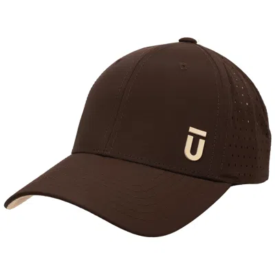 Ful Fūl Perforated Nylon Cap With 3d Rubber Logo And Elastic Logo Backstrap In Brown