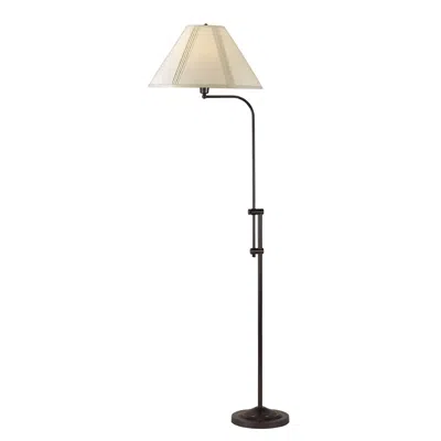 Hivvago 68" Bronze Adjustable Traditional Shaped Floor Lamp With Beige Empire Shade In White