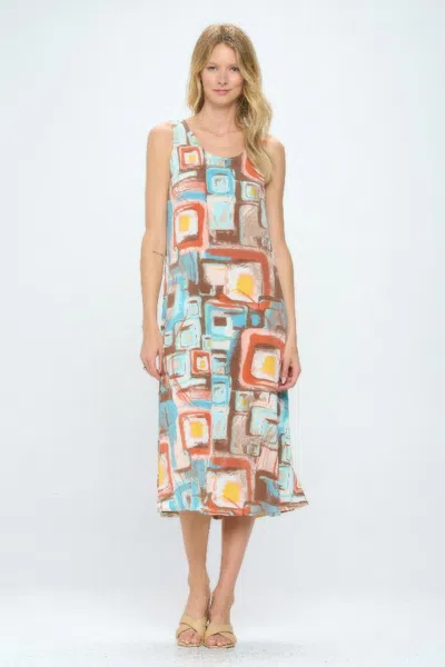 Truedames Short Sleeve And Soft Round-neckline Long Dress In Multi