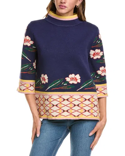 Fate Print Sweater In Blue