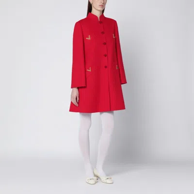 Valentino Wool And Cashmere Coat In Multi