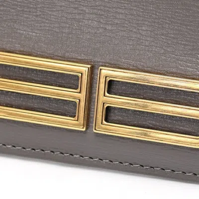 Pre-owned Balenciaga Gray Leather Coin Purse/coin Case ()