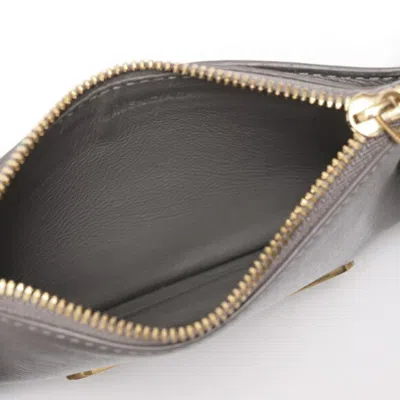 Pre-owned Balenciaga Gray Leather Coin Purse/coin Case ()