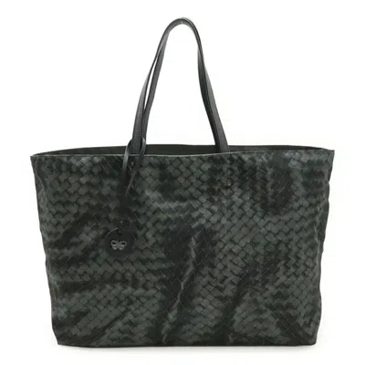 Pre-owned Bottega Veneta Gray Nylon Leather Shoulder Bag Tote Bag ()