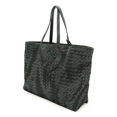 Pre-owned Bottega Veneta Gray Nylon Leather Shoulder Bag Tote Bag ()