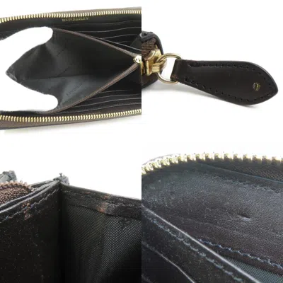 Pre-owned Burberry Beige Brown Coated Canvas Leather Coin Purse/coin Case () In Multi