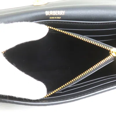 Pre-owned Burberry Black Leather Long Wallet (bi-fold) ()