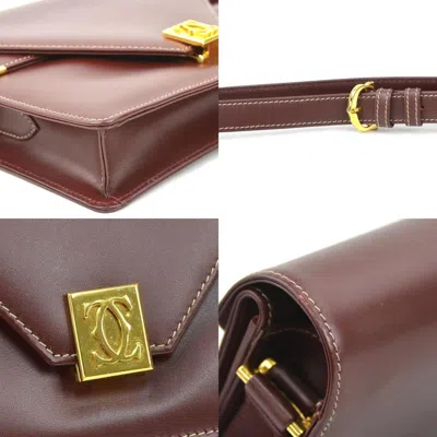 Pre-owned Cartier Burgundy Leather Shoulder Bag ()