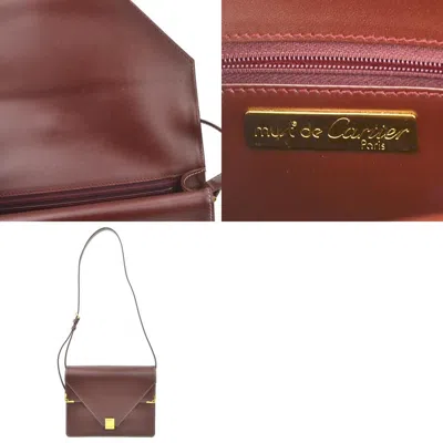 Pre-owned Cartier Burgundy Leather Shoulder Bag ()