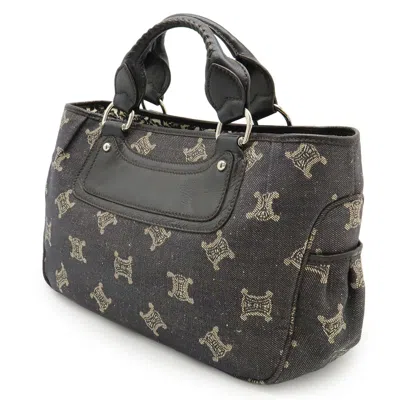 Pre-owned Celine Black Denim Leather Handbag Tote Bag ()