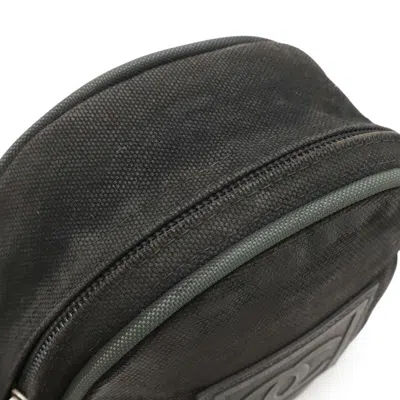 Pre-owned Chanel Black Green Nylon Canvas Fanny Pack Shoulder Bag () In Multi