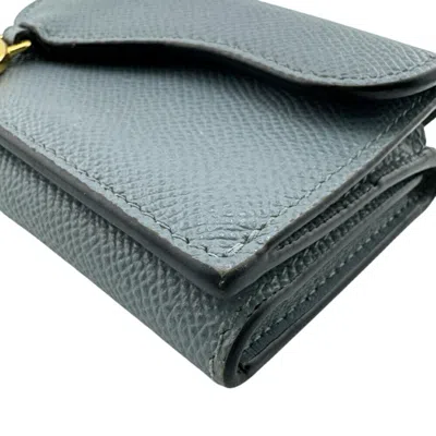 Pre-owned Dior Christian  Blue Leather Wallet (tri-fold) ()