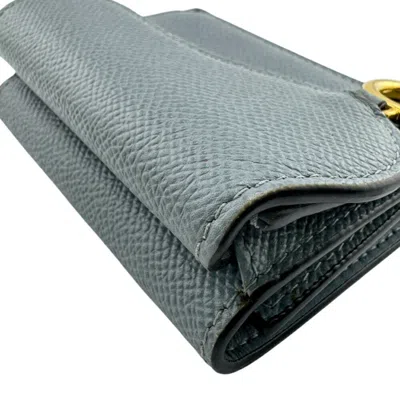 Pre-owned Dior Christian  Blue Leather Wallet (tri-fold) ()