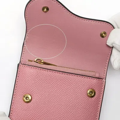 Pre-owned Dior Christian  Pink Leather Wallet (tri-fold) ()