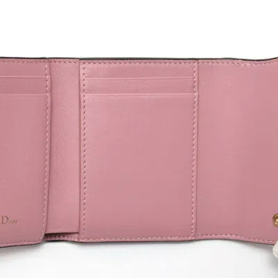 Pre-owned Dior Christian  Pink Leather Wallet (tri-fold) ()