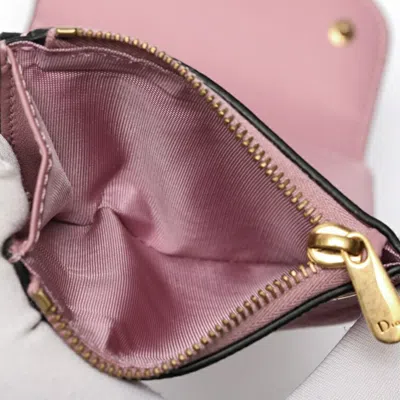 Pre-owned Dior Christian  Pink Leather Wallet (tri-fold) ()
