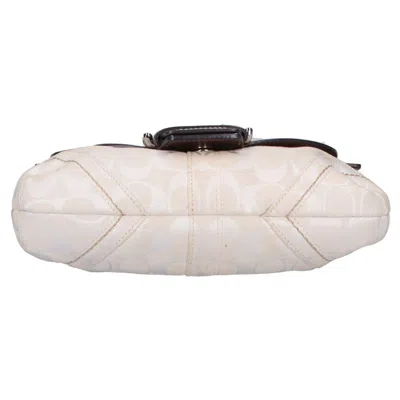 Pre-owned Coach Soho Brown White Canvas Shoulder Bag () In Multi