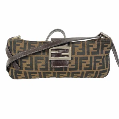 Pre-owned Fendi Brown Nylon Canvas Shoulder Bag ()