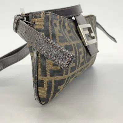 Pre-owned Fendi Brown Nylon Canvas Shoulder Bag ()
