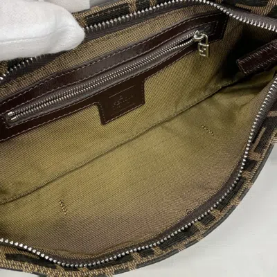 Pre-owned Fendi Brown Nylon Canvas Shoulder Bag ()