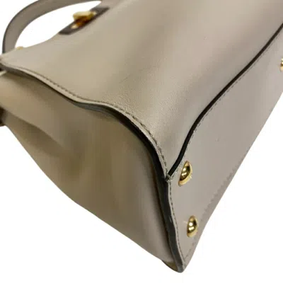 Pre-owned Fendi Gray Red Color Wine Leather Shoulder Bag ()