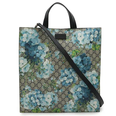 Pre-owned Gucci Beige Blue Multi-color Pvc Leather Shoulder Bag Tote Bag ()