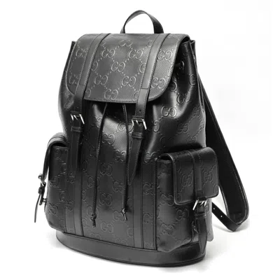 Pre-owned Gucci Black Leather Backpack ()