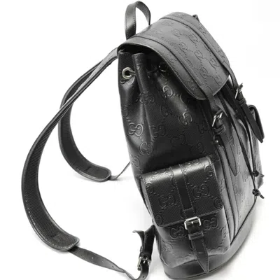 Pre-owned Gucci Black Leather Backpack ()