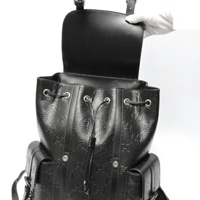 Pre-owned Gucci Black Leather Backpack ()