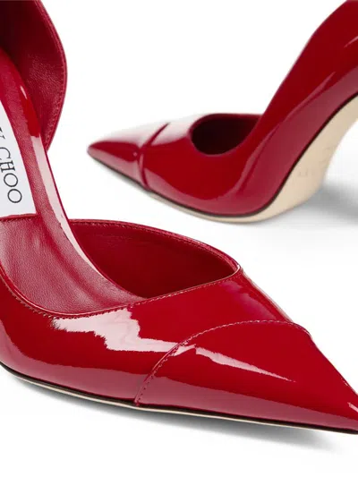Jimmy Choo Gucci Interlocking G Logo Leather Loafers In Red