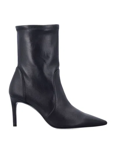 Stuart Weitzman Stuart Power 75 Stretch Sock Booties In Black