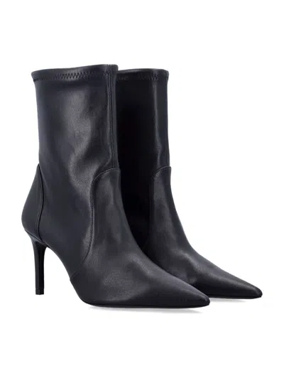 Stuart Weitzman Stuart Power 75 Stretch Sock Booties In Black