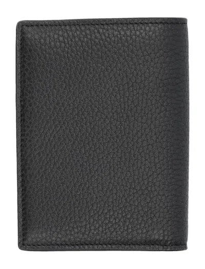 Saint Laurent Tiny Cassandre Credit Card Wallet In Black