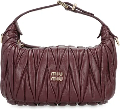 Miu Miu Pouch In Quilted Nappa In Red