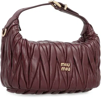 Miu Miu Pouch In Quilted Nappa In Red