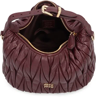 Miu Miu Pouch In Quilted Nappa In Red